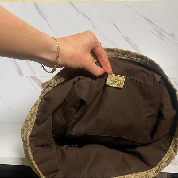 GUCCI GG Canvas Sherry Line Tote Bag Beige, Pink, & Gold - Picture 7 of 9